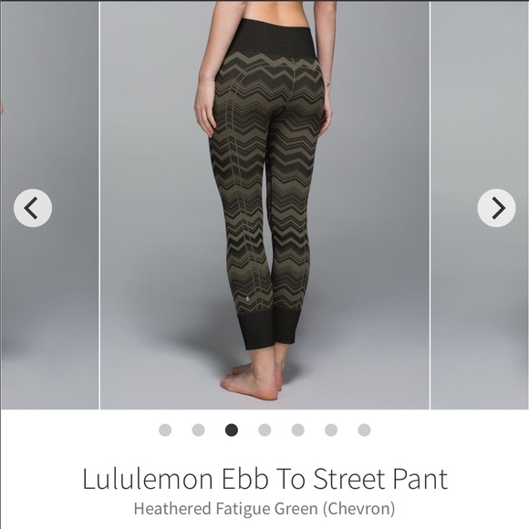 Ebb to Street pant- green chevron - Picture 2 of 5
